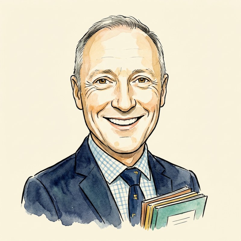 Watercolour cartoon portrait of Deputy Paul Montague
